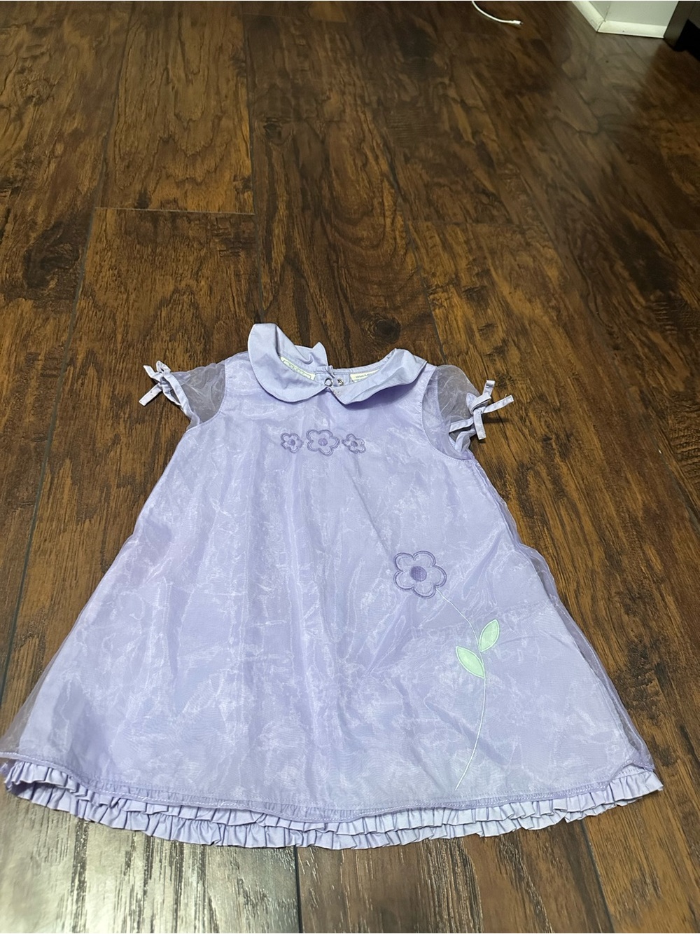 Vintage Lavender Flower Trim Girls' Dress